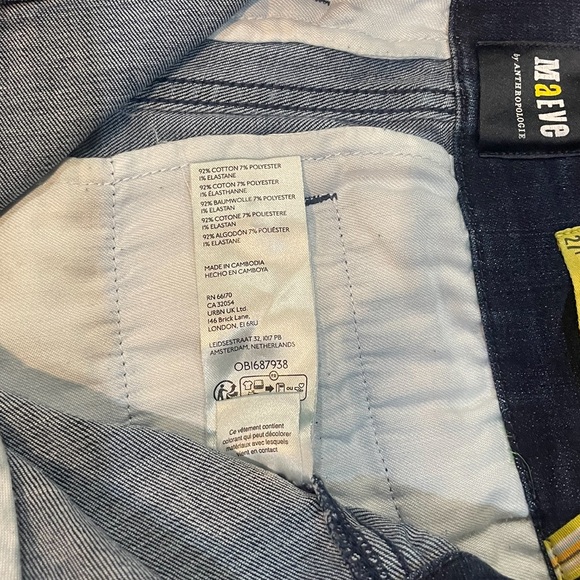 Anthropologie Maeve Colette HighRise Palazzo Wide Leg Cropped DarkWash Jeans 27p - Picture 8 of 8